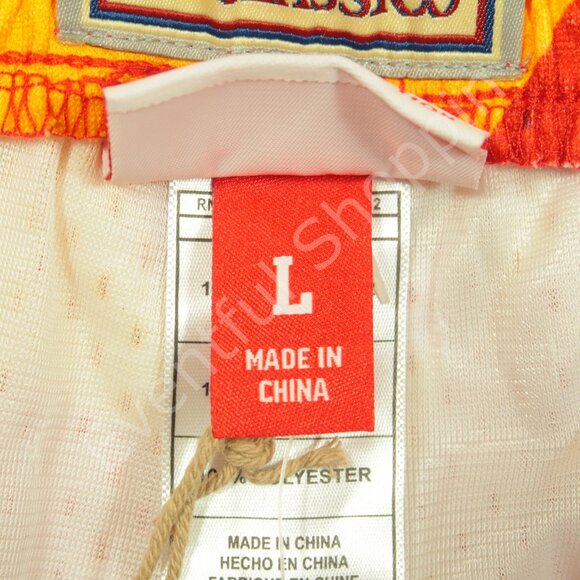 Mitchell & Ness Atlanta Hawks Shorts Mens L Red Multi Basketball Fire New - Picture 6 of 7